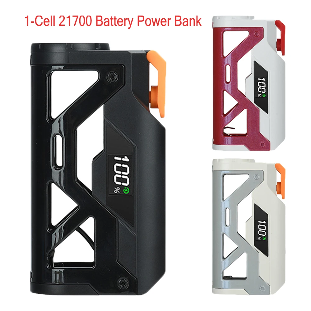 1-Cell 21700 Battery Power Bank Solder-Free Mecha Capsule DIY Power Bank Kit with Digital Display Power Supply Housing