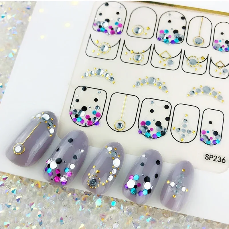 Strass abbronzanti Nail Art Foil Sticker Decalcomanie Paillettes 3D Glitter olografici Fiocco Paillettes Specchio Glitter Effetto Decorazioni