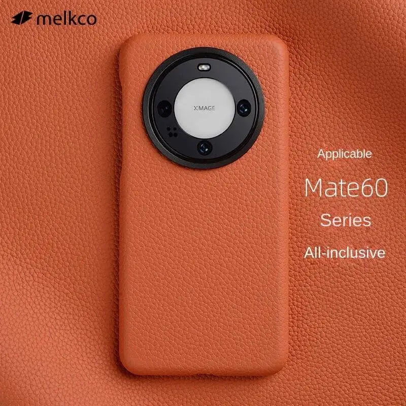 

Melkco Premium Genuine Cowhide Leather Case Huawei Mate 60 Pro Mate60 Pro Plus Metal Camera Len Protective Bumper Full Cover.