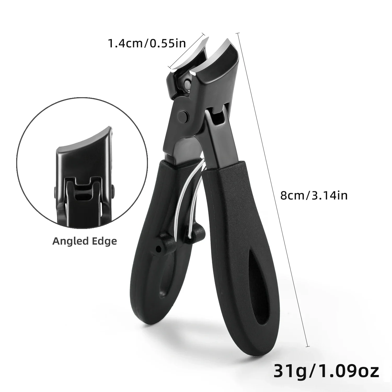 1/4PC Ingrown Toenail Tool Set Heavy Thick Nail Clippers Precision Nipper Emery File for Elderly Tough Toenails Stainless Steel 3