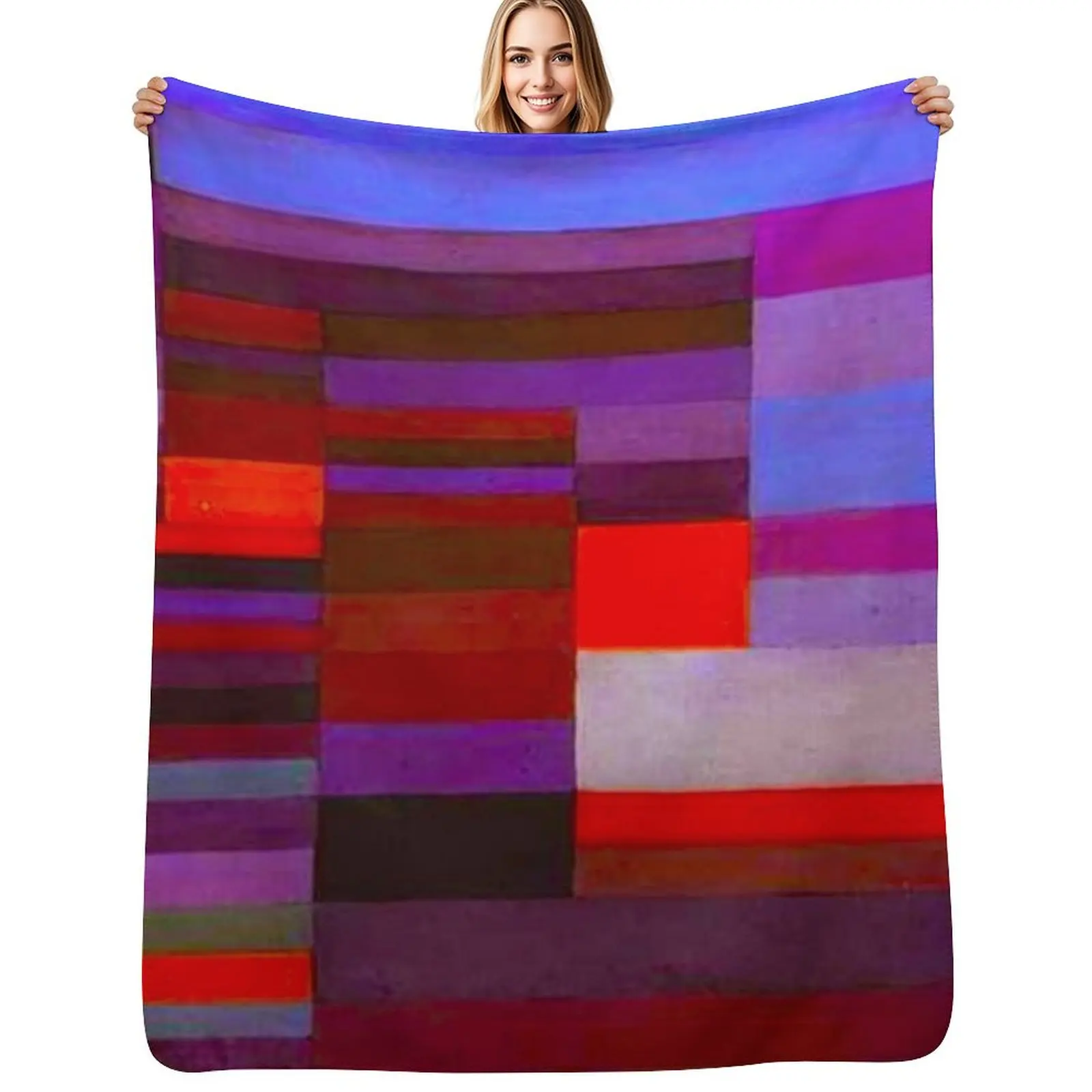Fire Evening 1929 by Paul Klee Throw Blanket Luxurious Soft Fuzzy Blanket for Sofa Bed