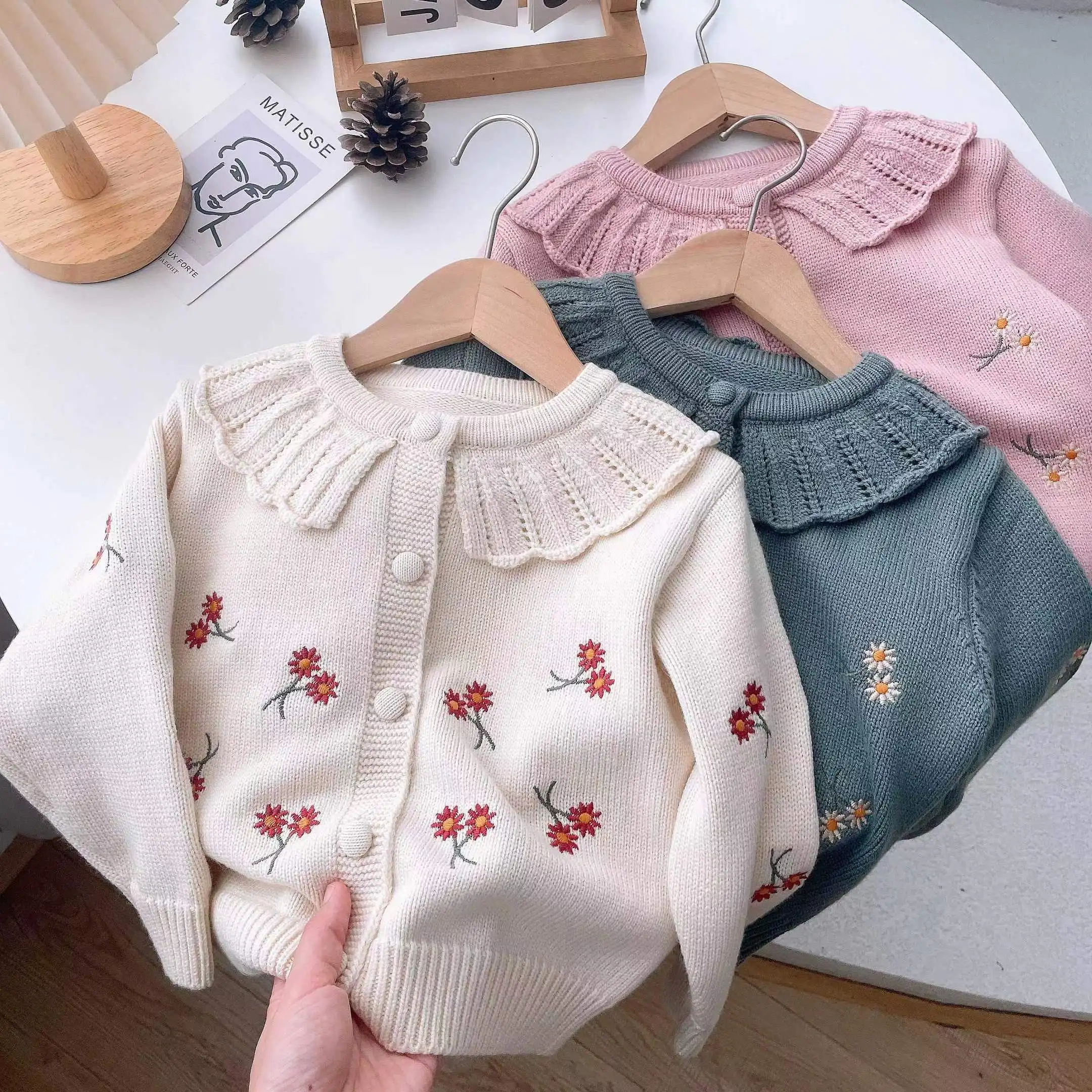 Kid Baby Girls Winter Clothes Toddler Cute Infant Sweater Cardigan Knit Top Knitwear Coat Outfit 2024 New