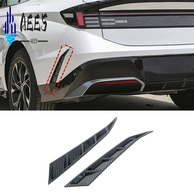 

AEE5-For Hyundai Sonata DN8 2024 Carbon Fiber Rear Bumper Spoiler Lower Side Air Vent Frame Cover Trim Accessories