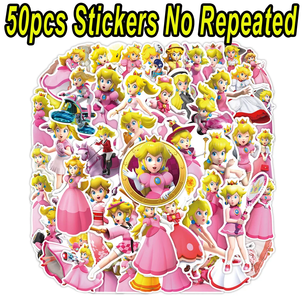 50PCS Classic Game Super Mario Sticker Toys Graffiti Decals Laptop Luggage Skateboard Waterproof Sticker Kid Toy