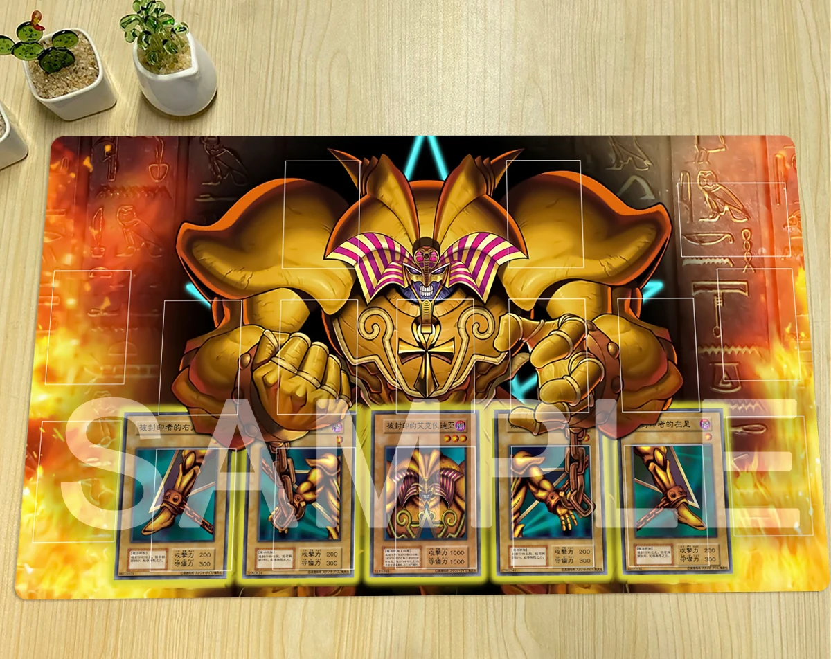 Yugioh exodia แผ่นรองเล่นเกม, แผ่นรองเล่นเกม TCG แผ่นรองเล่นเกมแผ่นยางแผ่นรองเมาส์สำหรับเล่นเกม tas Free 60x35cm