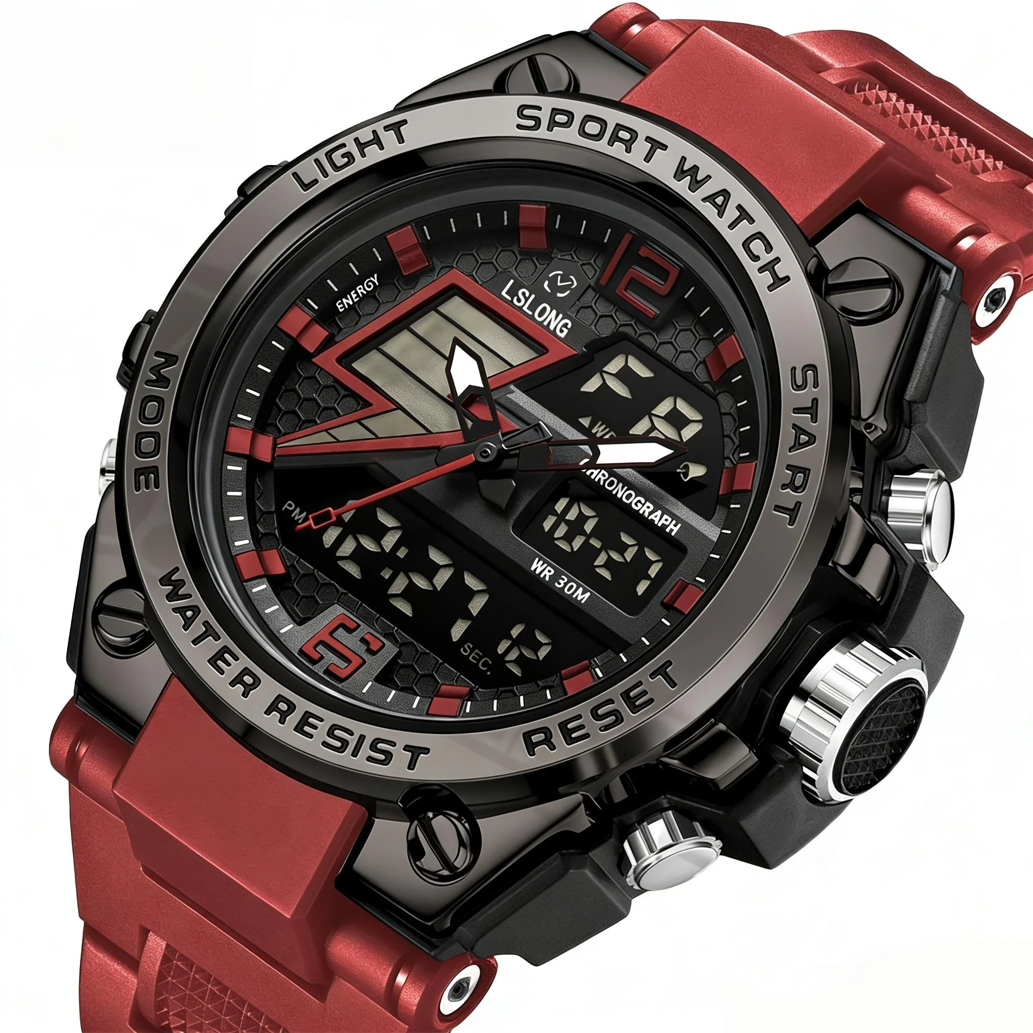 

Fashionable and trendy men's watch with large dial and multifunctional student sports electronic watch
