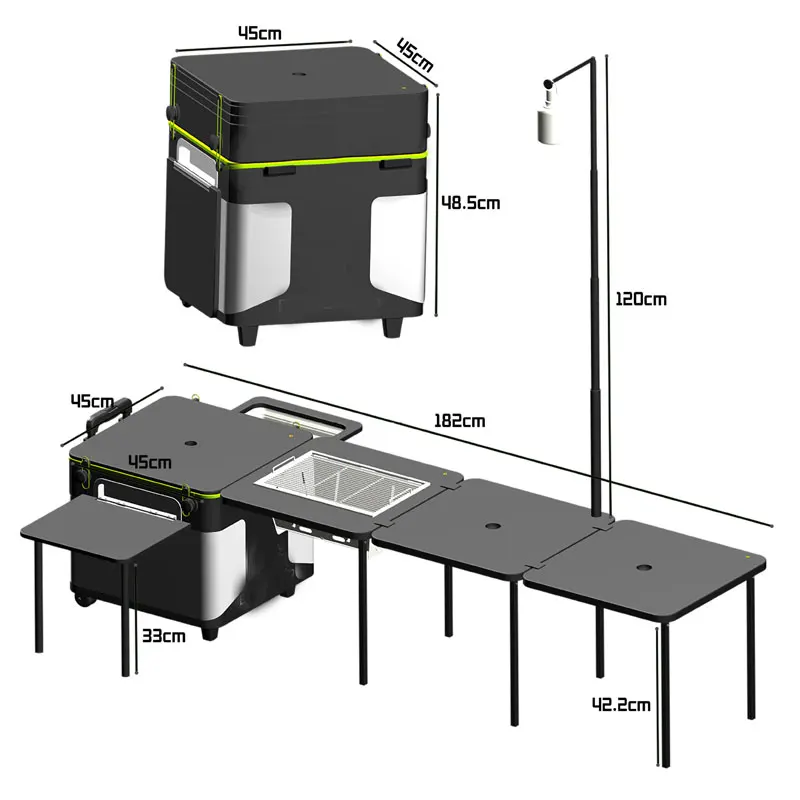 

Multi-functional Integrated Outdoor Kitchen Box, Camping Barbecue Grill, and Car Camping Equipment