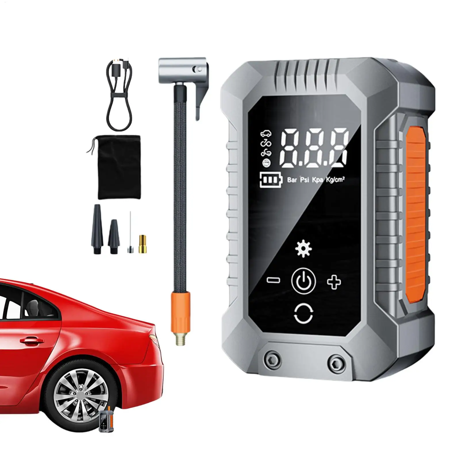 

Portable Wireless Car Air Compressor Air Pump Electric Tire Inflator Pump For Motorcycle Bicycle AUTO Tyre With Digital Display