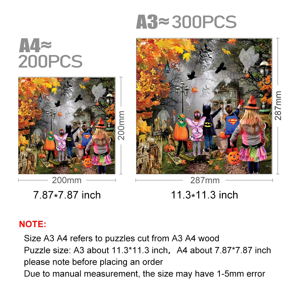 3D Wooden Puzzle Halloween Adventure Wood Puzzle Cognitive Games Gift For Adults And Children Intelligence Puzzles Toys