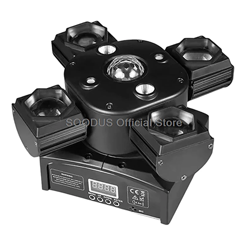 

4IN1 Rotating LED Disco Light Shaking Head Laser Strobe Light With Voice Controlled Dj Equipment Beam Light for Stage Club Party