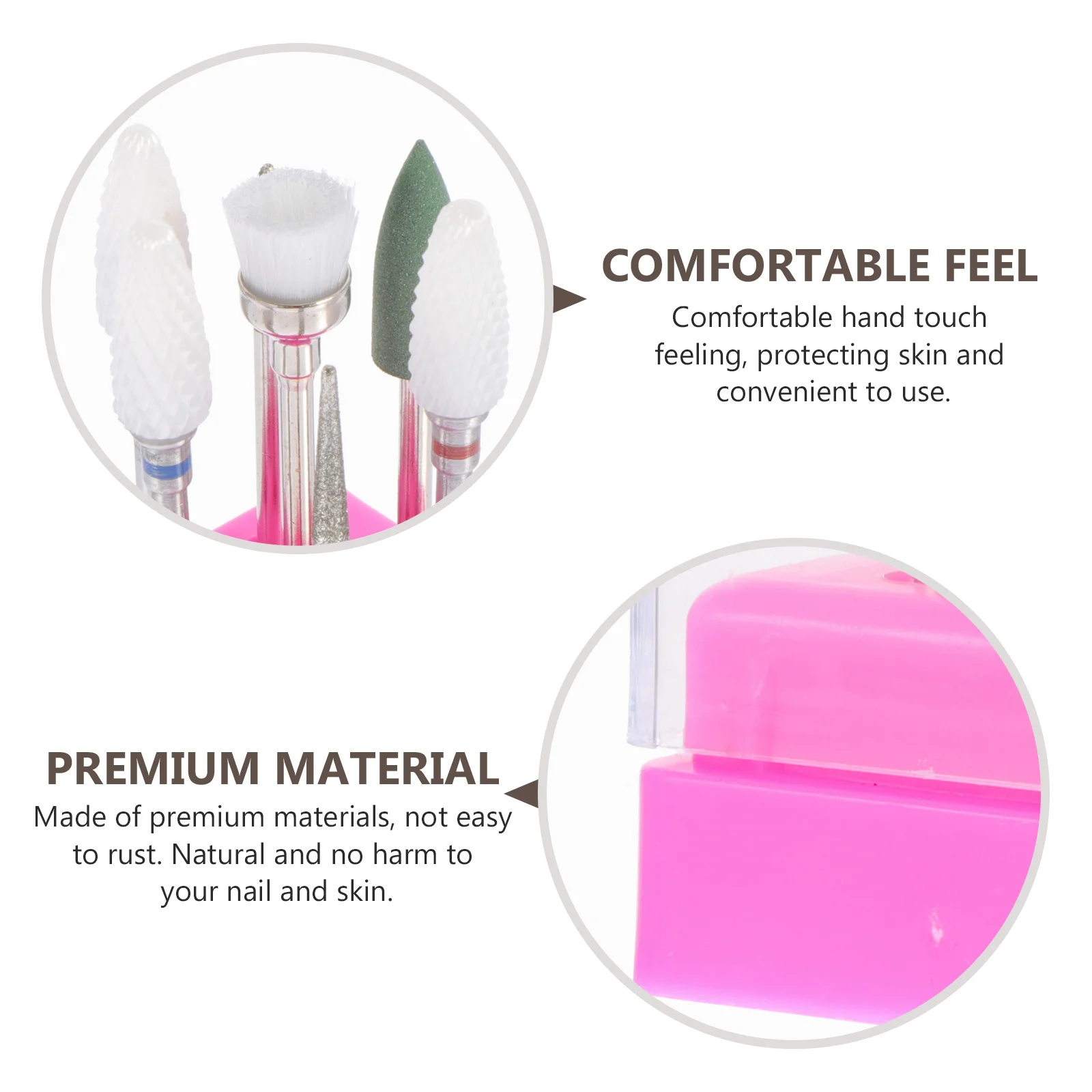 7pcs Manicure Polishing Heads Nail Grinding Tool For Cuticle Care Pedicure Drill Bit Set Sanding File Bits Polisher Accessory