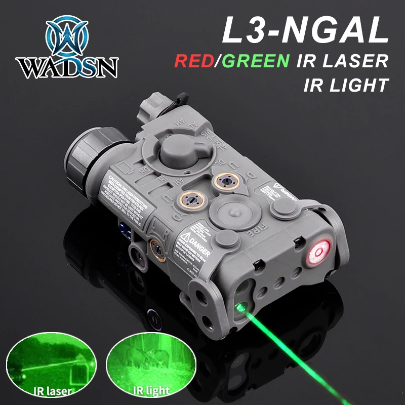 

WADSN Night vision Version L3 NGAL PEQ Tactical Airsoft Red Laser Sight Green IR Light Flashlight/Srtobe Hunting Battery Case