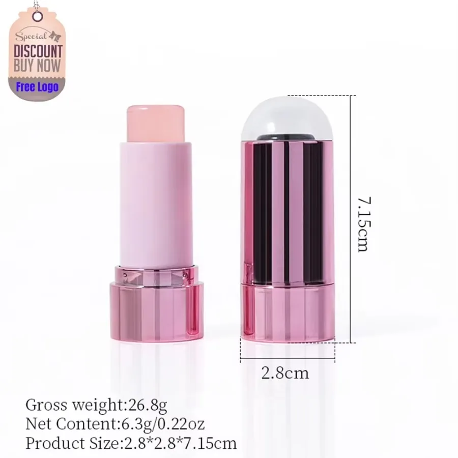 Etichetta privata 6 colori Gelatina che cambia colore Blush Stick Liscio Idratante Cambiamento caldo a lunga durata Labbra Facce Trucco sfuso