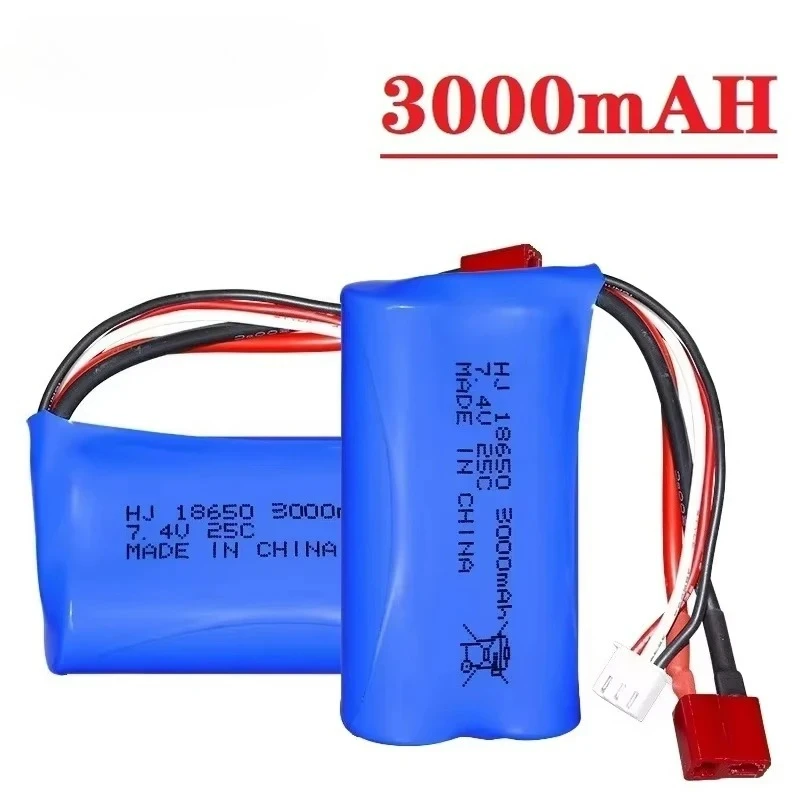 2S 7.4V 3000mah 18650 Li-ion Battery For Wltoys 144001 A959-B A969-B A979-B K929-B 12428 12423 10428 Q39 RC Car Spare Parts