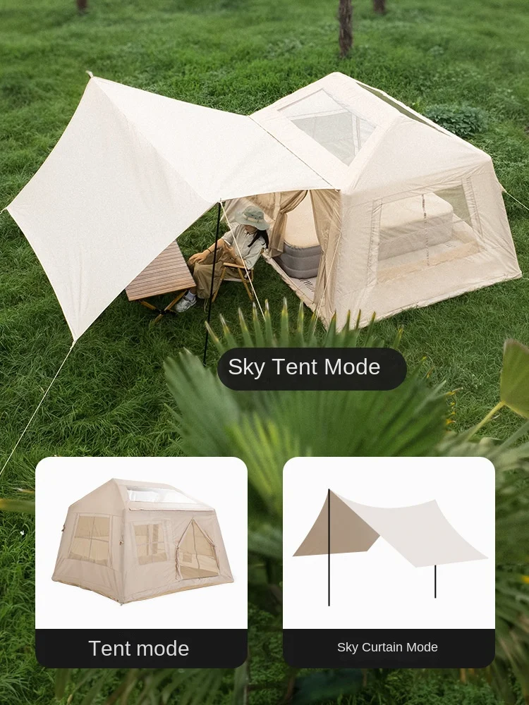 Quick Automatic Opening Inflatable Outdoor Tent, Travel Air Tent, Rainproof, One Room, Family Camping Supplies, 16.2m ², 3-5P