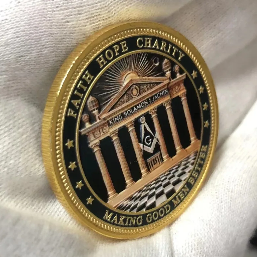 الماسونية الماسونية عملة فضية المقتنيات الإخوان عين الله عملة صنع الرجال الجيدين أفضل ميدالية تذكارية