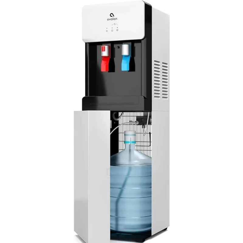 Avalon Bottom Loading Water Cooler Dispenser - Hot & Cold Water, Child Safety Lock, Slim Design, Holds 3 or 5 Gallon Bottles