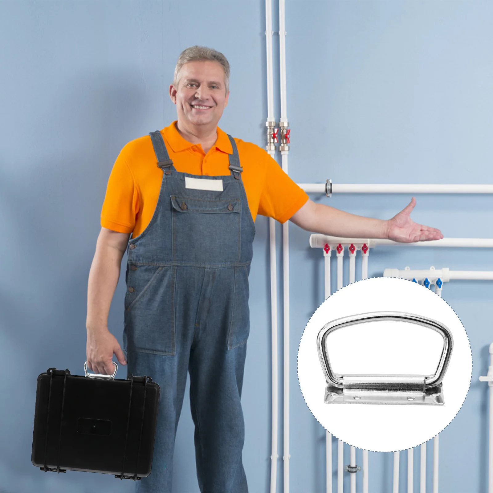 2 قطعة صندوق أدوات من الفولاذ المقاوم للصدأ مقبض مقبض سحب عالي التحمل لحقيبة الطيران الأمتعة علبة خشبية مقابض قوية مقاومة للصدأ #1