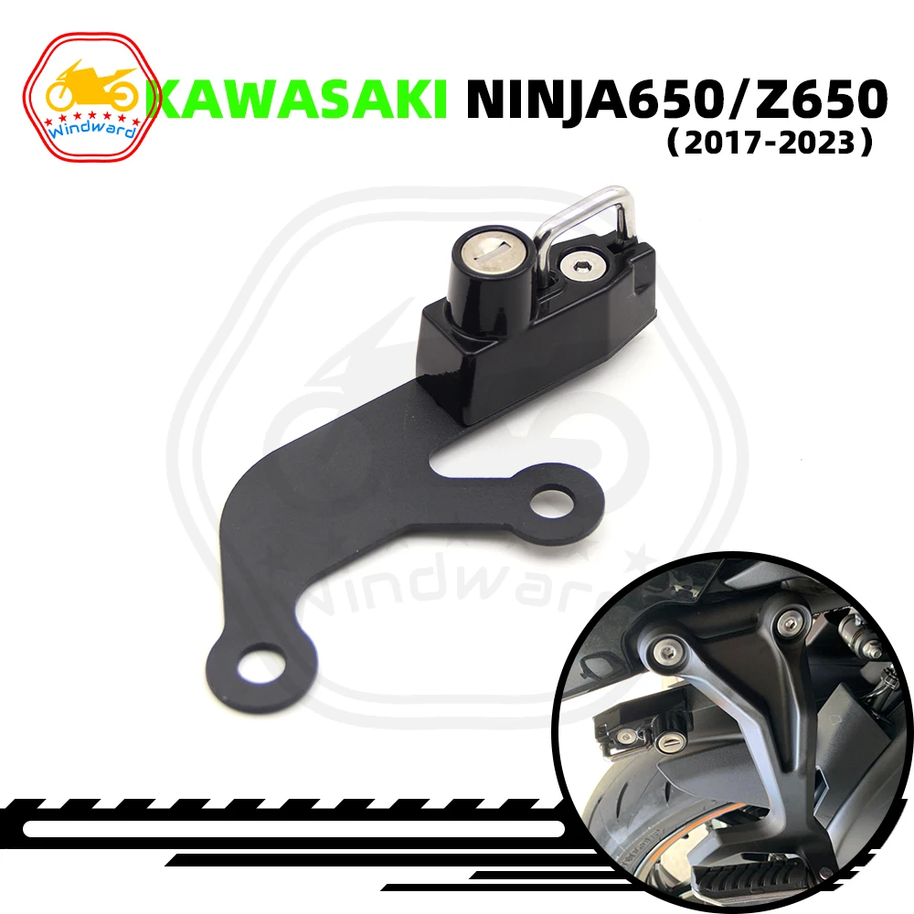 

Motorcycle Accessories Anti-theft Helmet Lock Anti-rust Steel Password Lock Right Fits For KAWASAKI NINJA650 Z650 2017-2023