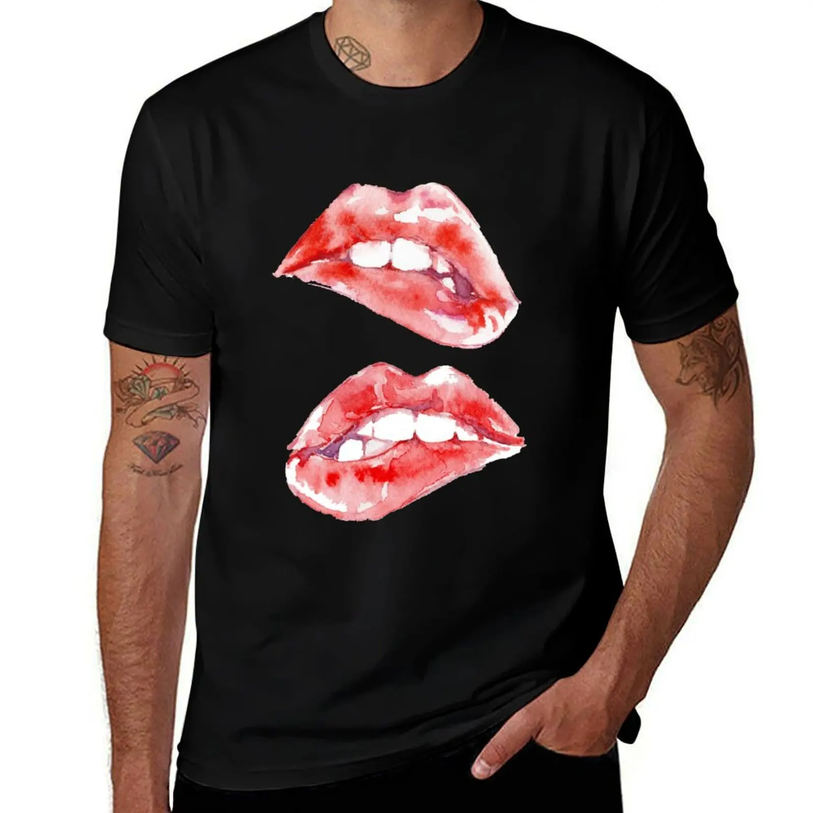 Biting Lips T-Shirt Outdoor Activity Sports T-Shirt
