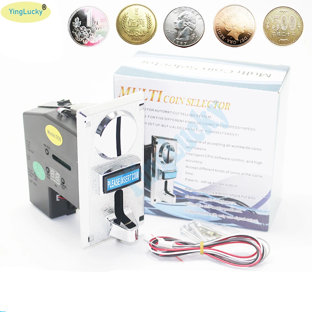 Arcade Coin Acceptor 616 Multi Electronic Roll Down Coin Acceptor Selector Mechanism Vending Machine Arcade Game Ticket