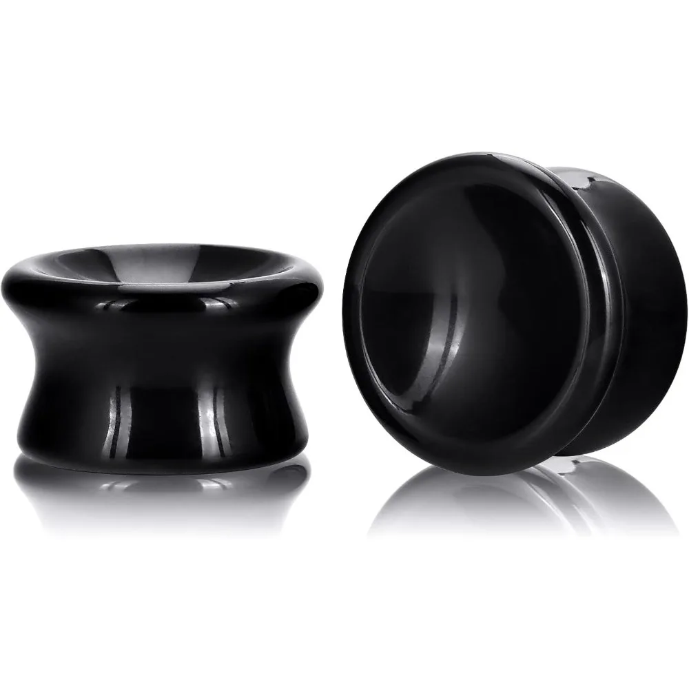 1 Paar Naturstein-Ohrmessgeräte, Plugs, Ohrtunnel, gestreckter Expander, Piercing für Damen und Herren, Körperschmuck, 2G-5/8 Zoll – Detail 9