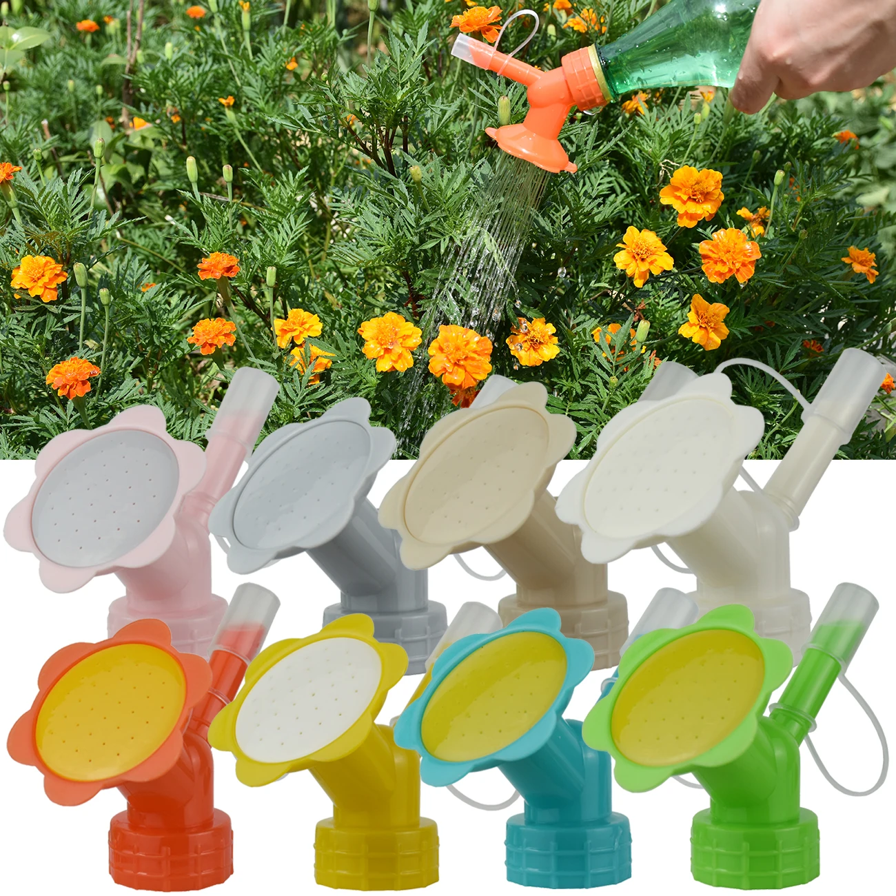 Garden Bottle Cap Sprinker Mini Watering Can Double Head Water Spout Bonsai Nozzle Indoor Outdoor Seedling Plant Irrigation Home