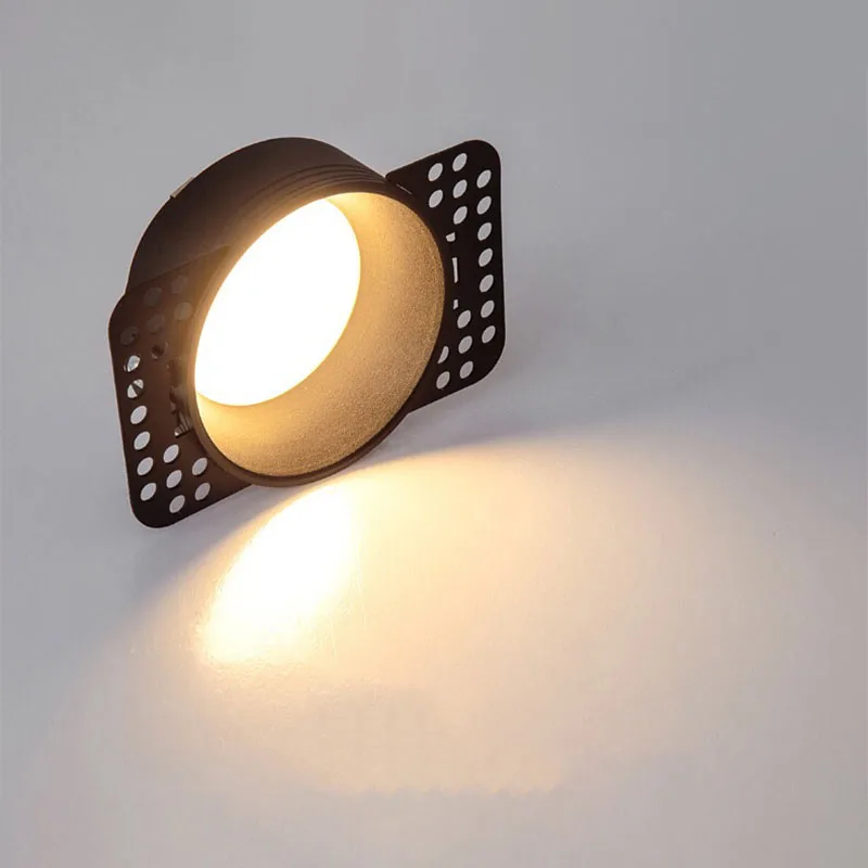 No frame down light embedded pole in the living room, bedroom anti-glare ceiling COB fine hole light large Angle spot light