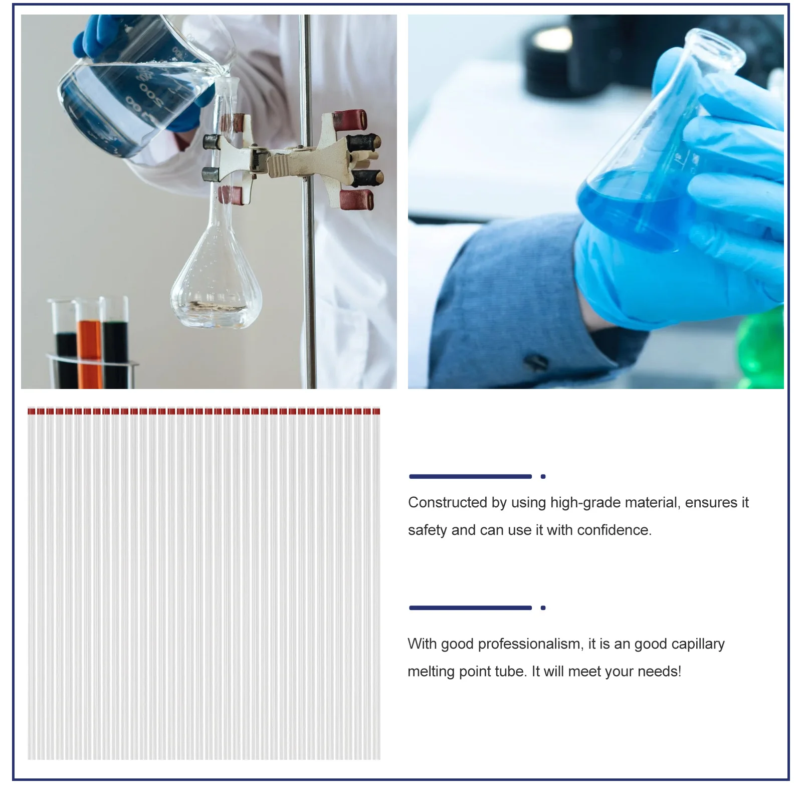 

2Set Borosilicate Glass Capillary Tubes Heparinized Non-Clotting Clinic Hospital Micro Hematocrit Melting Tube