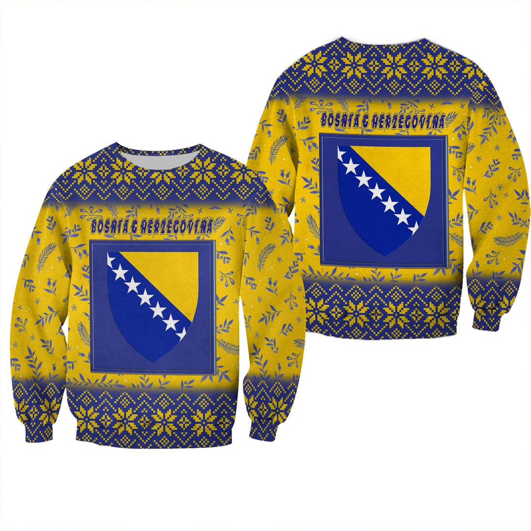 Bosnia And Herzegovina Flag Map Graphic Sweatshirts Fashion Women Sweater Casual Male Daily Autumn Crewneck Pullovers Tracksuit