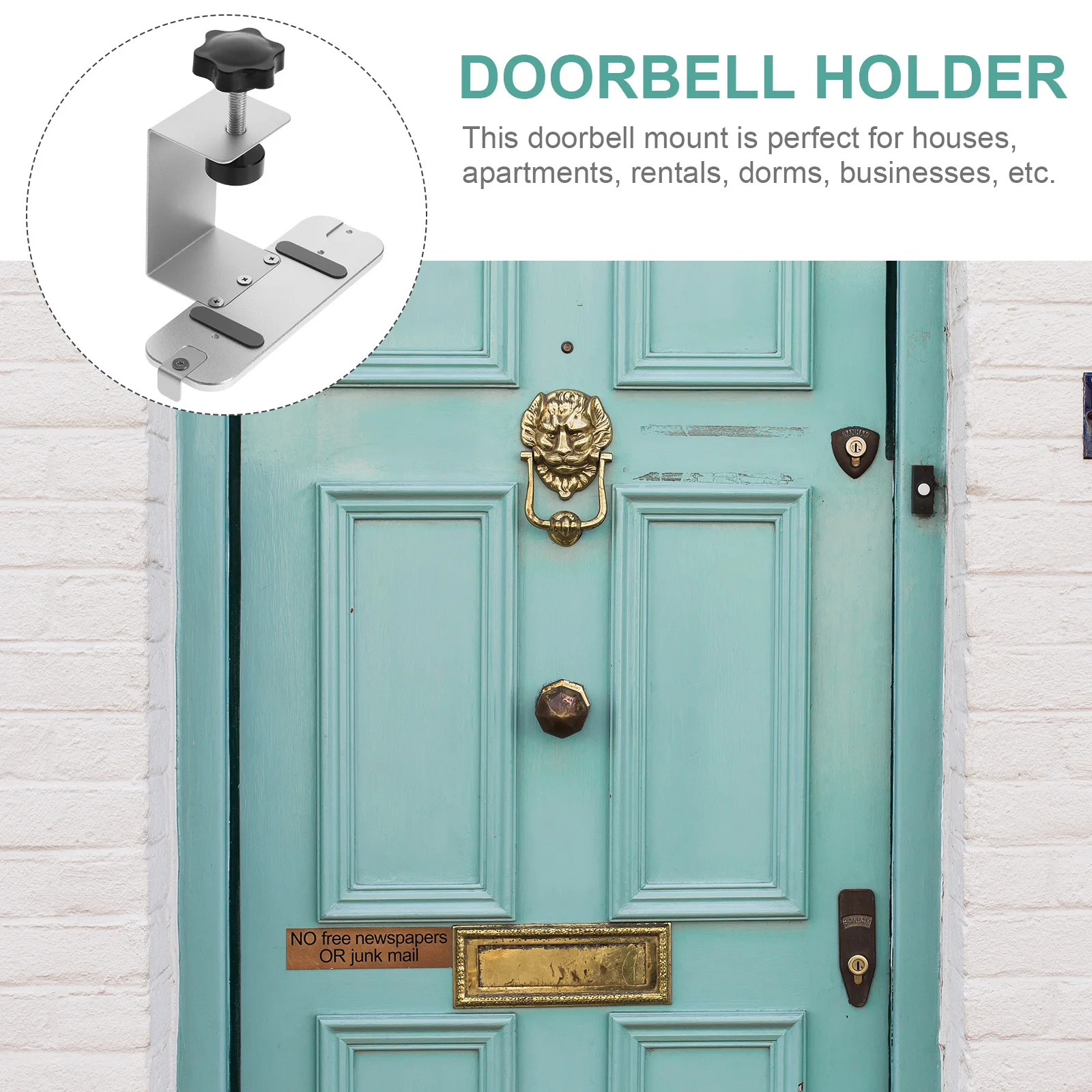 

Metal Video Doorbell Mount For Inward Opening Doors Anti-Theft Bracket Adjustable Security Washer Compatible With Blink