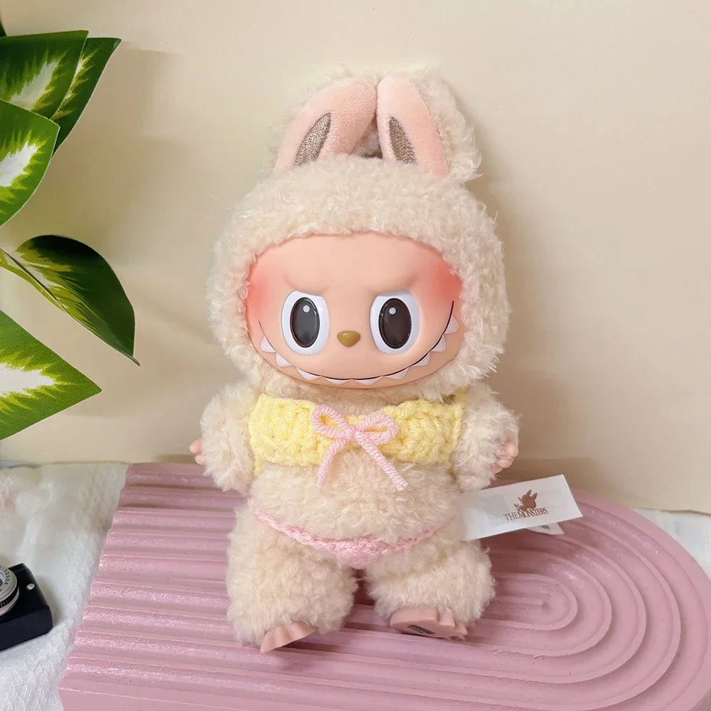 For 17cm Korea Kpop Exo Labubu Knitted Summer Bikini set Swimwear Cute Mini Doll'S Clothes Outfit Accessories