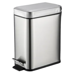 Stainless Steel Trash Can Garbage Container Bedroom Step Office Recycle Bin Pedal Design Waste Home Bucket