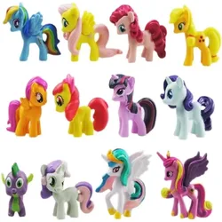 12Pcs/set Hasbro My Little Pony Twilight Sparkle Fluttershy Pinkie Pie Doll Toy Model Anime Figures Collect For Children's gifts