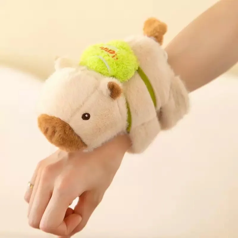 جميل كابيبارا الحيوان صفعة المفاجئة التفاف معصمه سوار أفخم محشوة الحيوان Kawaii كابيبارا اليد الدائري معصمه طفل ألعاب مضحكة