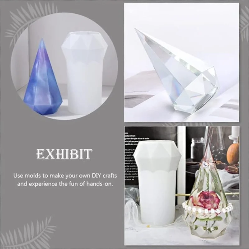 DIY Diamond Cone Silicone Mould Crystal Crystal Epoxy Resin Mould High Mirror Cone Mold