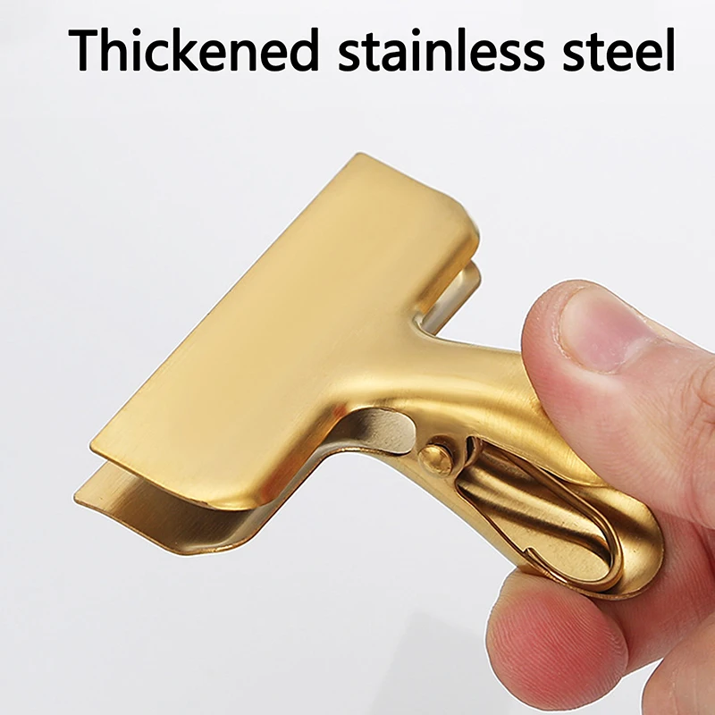 Stainless Steel Bag Clipsf For Food Heavy Duty Metal Silver Food Clips Office Paper Clamps Air Tight Seal Snack Clips
