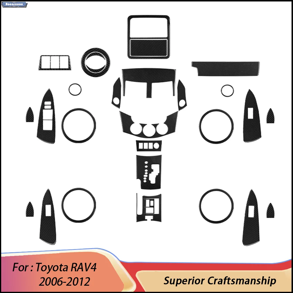 For Toyota RAV4 2006-2012 Carbon Fiber Car Stickers Car Interior Decorative Accessories