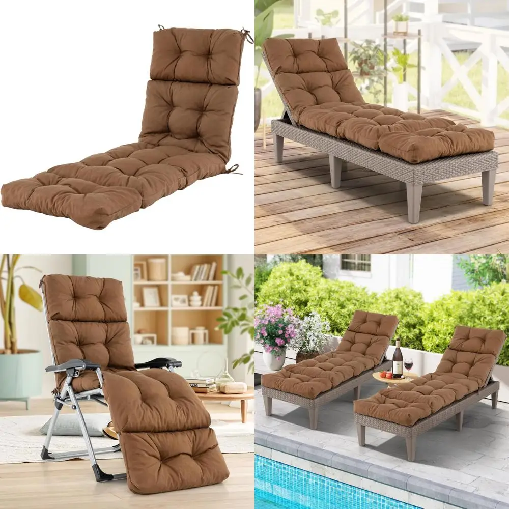 

Водонепроницаемая подушка для шезлонга на открытом воздухе размером 72x22x4 дюйма с 4 стяжками