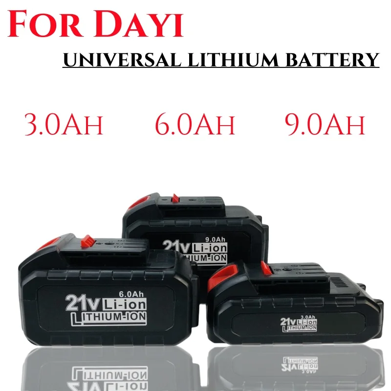 Lithium-Ionen-Akku, 21 V, 3000/6000/9000 mAh, wiederaufladbarer Elektrowerkzeug-Akku, geeignet für Dayi Akku-Elektroschrauber, Auto-Schlagschrauber