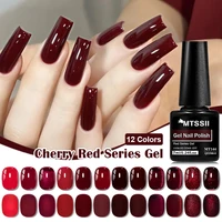 Esmalte de uñas de Gel serie cereza rojo vino rojo brillante brillo gato Gel magnético semipermanente remojo UV LED Gel Vanrish Nails