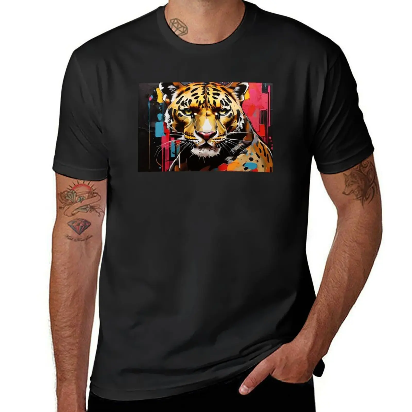 The power of the Leopard - Pop art T-Shirt sublime summer top t shirt for men