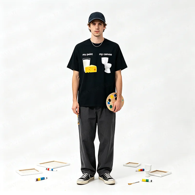 Milchkäse, meine Farbe, die Toilette, meine Leinwand, lustiges Milchprodukte-Humor-T-Shirt, Y2k, Laktoseintoleranz, Badezimmer, Essen, Grafik, Witz, Spruch, T-Shirt – Detail 6