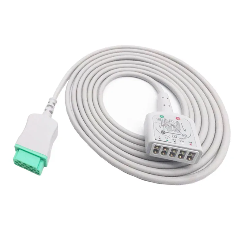 Compatible Makuis GEs Monitors Tram600 Solar3000 ECG Lead Cable Triple Lead Main Cable
