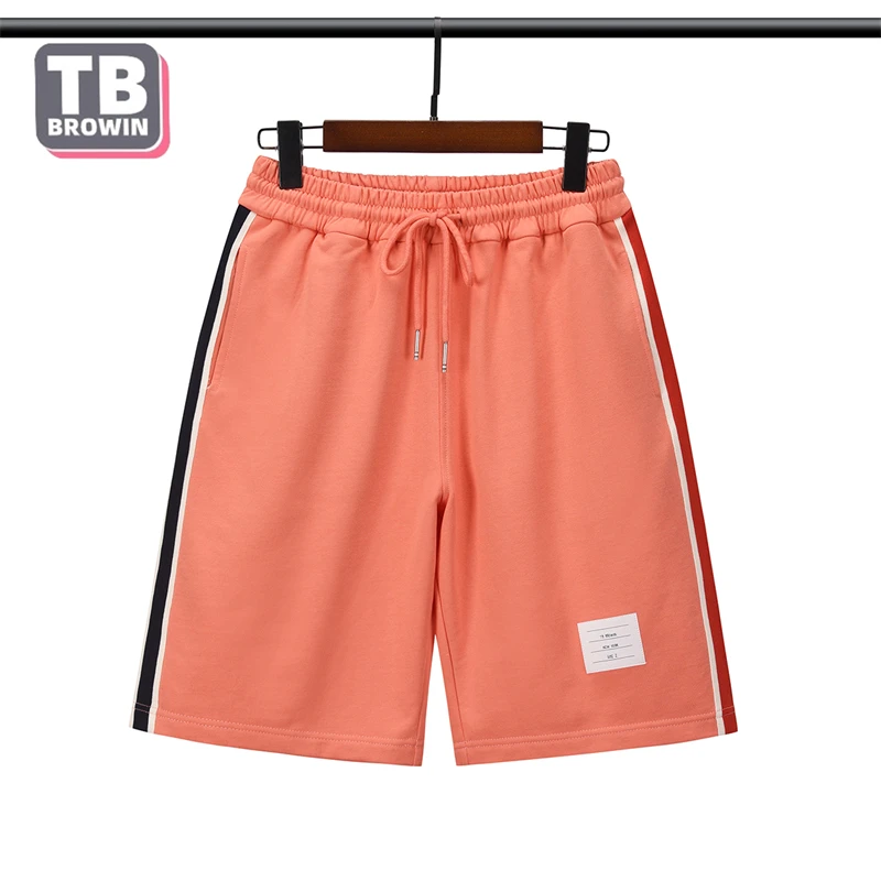 Brand TB BROWIN Thom casual shorts webbing four-bar luxury striped tide men's summer trend drawstring cotton sports mid pants