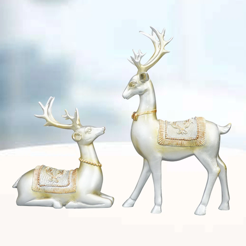 

1Pair Blue Elk Resin Crafts Functional Home Office Decor for Living Room Bedroom Desktop Decoration Accent
