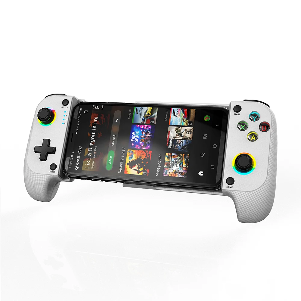 وحدة تحكم ألعاب الهاتف المحمول لأجهزة iPhone وAndroid مع ضوء RGB، تدعم Play PS Remote Play، Xbox Cloud والمزيد