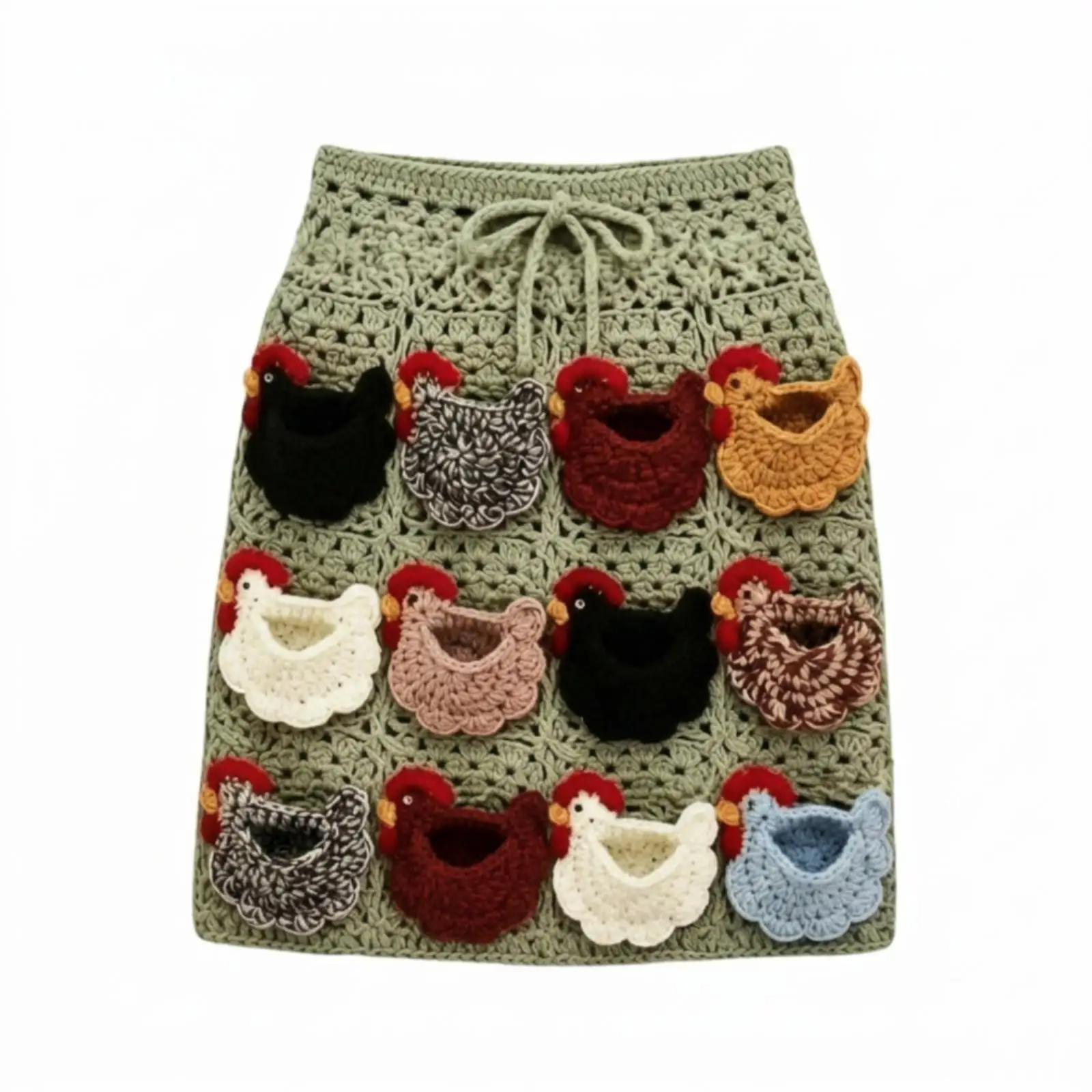 Crochet Egg Collecting Apron Crocheted Egg-Collecting Apron Handmade for Homesteaders, Homestead