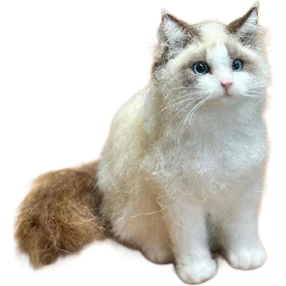 

3D-фигурка кошки из фетра, декоративное украшение, 3D-детализация, фетровый материал, декор для дома