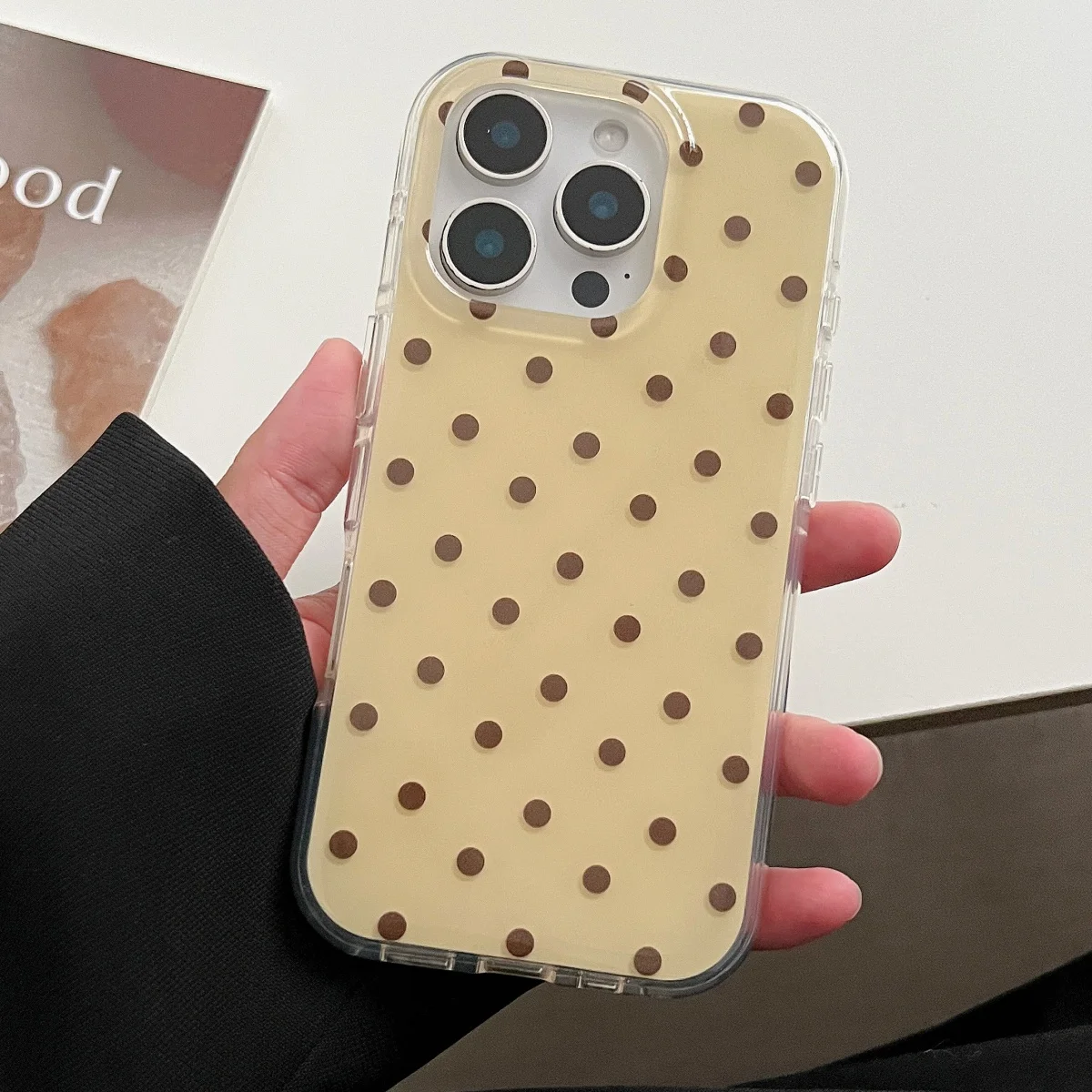 Simple Cute Polka Dot Glossy Jelly Shockproof Phone Case For iPhone 17 Air 11 12 13 14 15 16 Pro Max IMD Shockproof Cases Capa - náhled 3